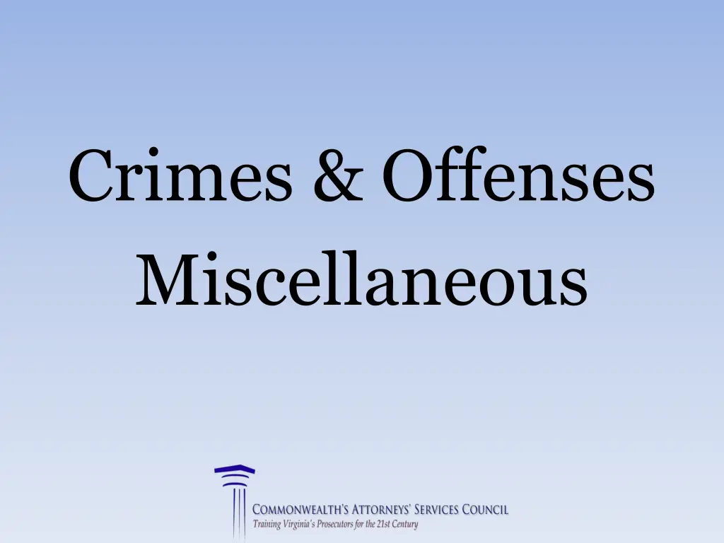 crimes offenses miscellaneous