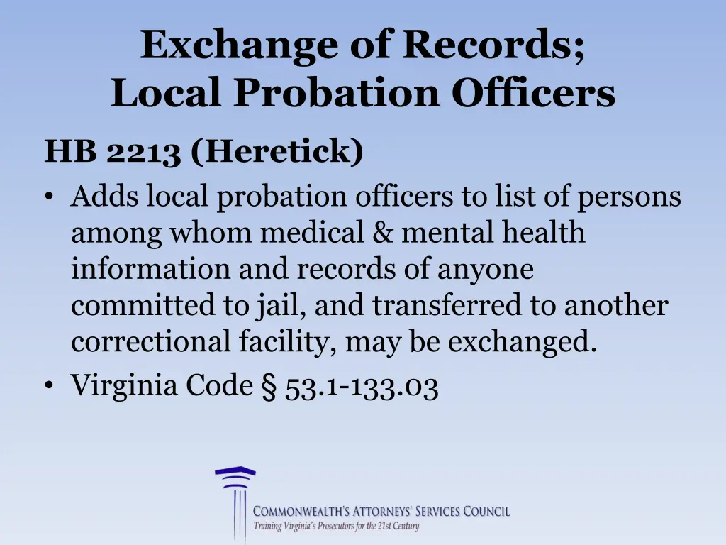 exchange of records local probation officers