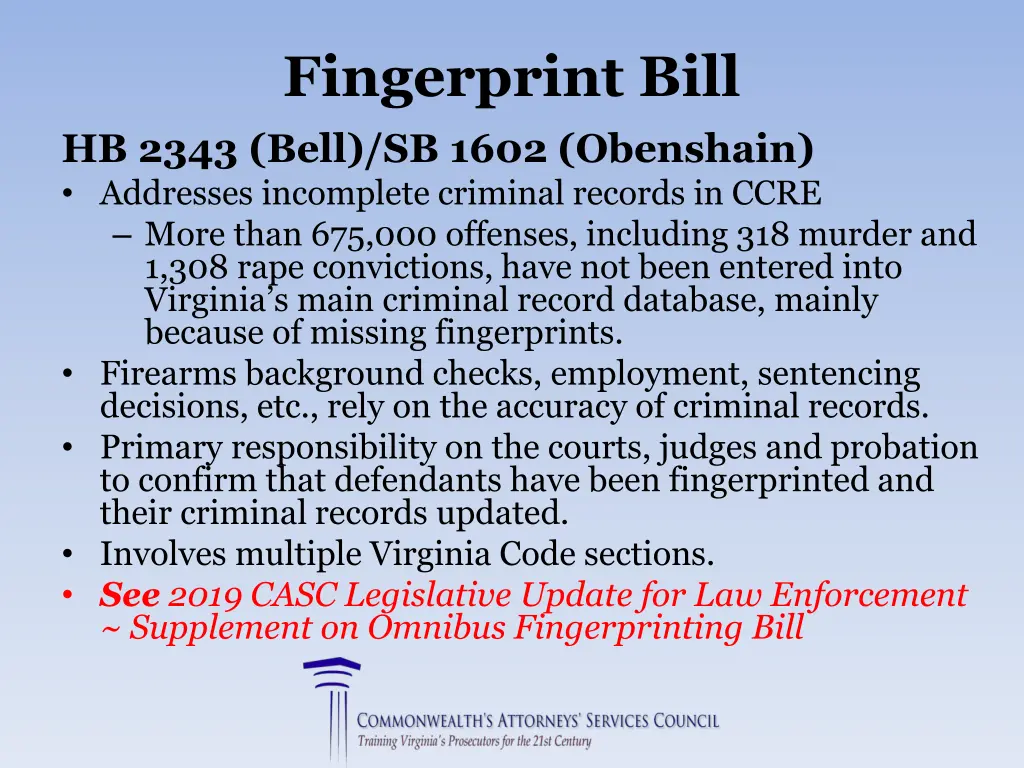 fingerprint bill hb 2343 bell sb 1602 obenshain