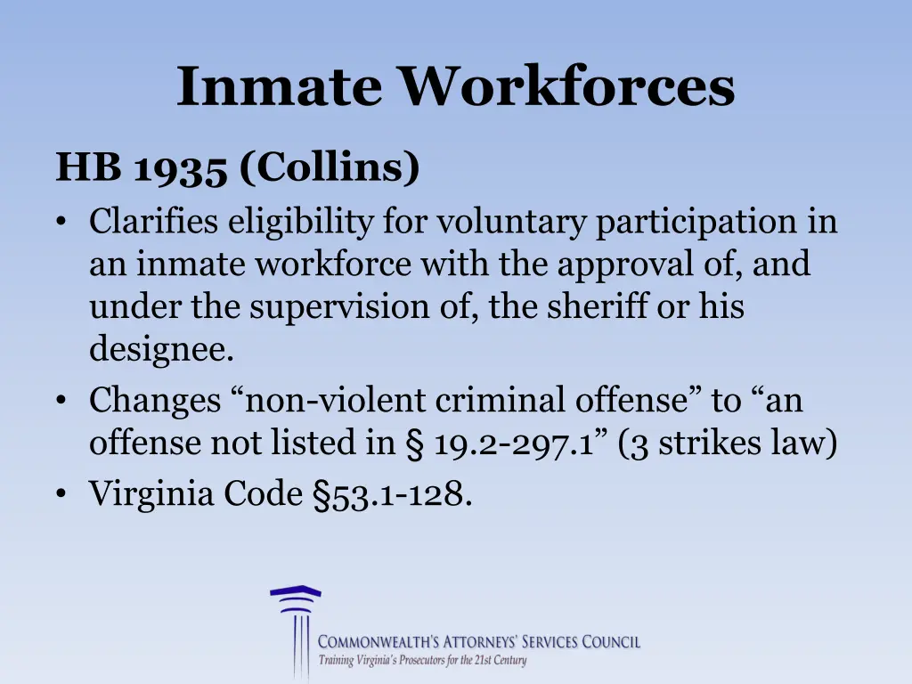 inmate workforces