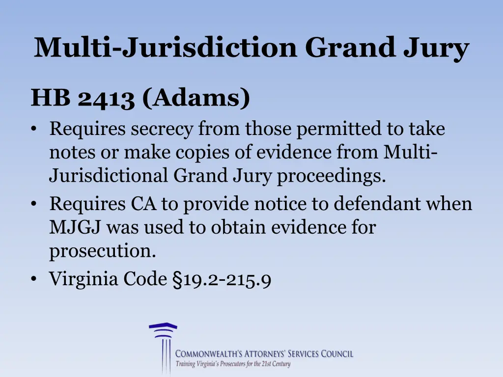 multi jurisdiction grand jury