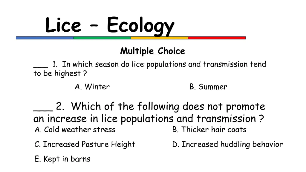 lice ecology