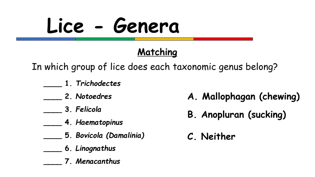 lice genera