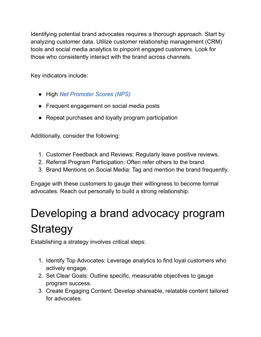 identifying potential brand advocates requires