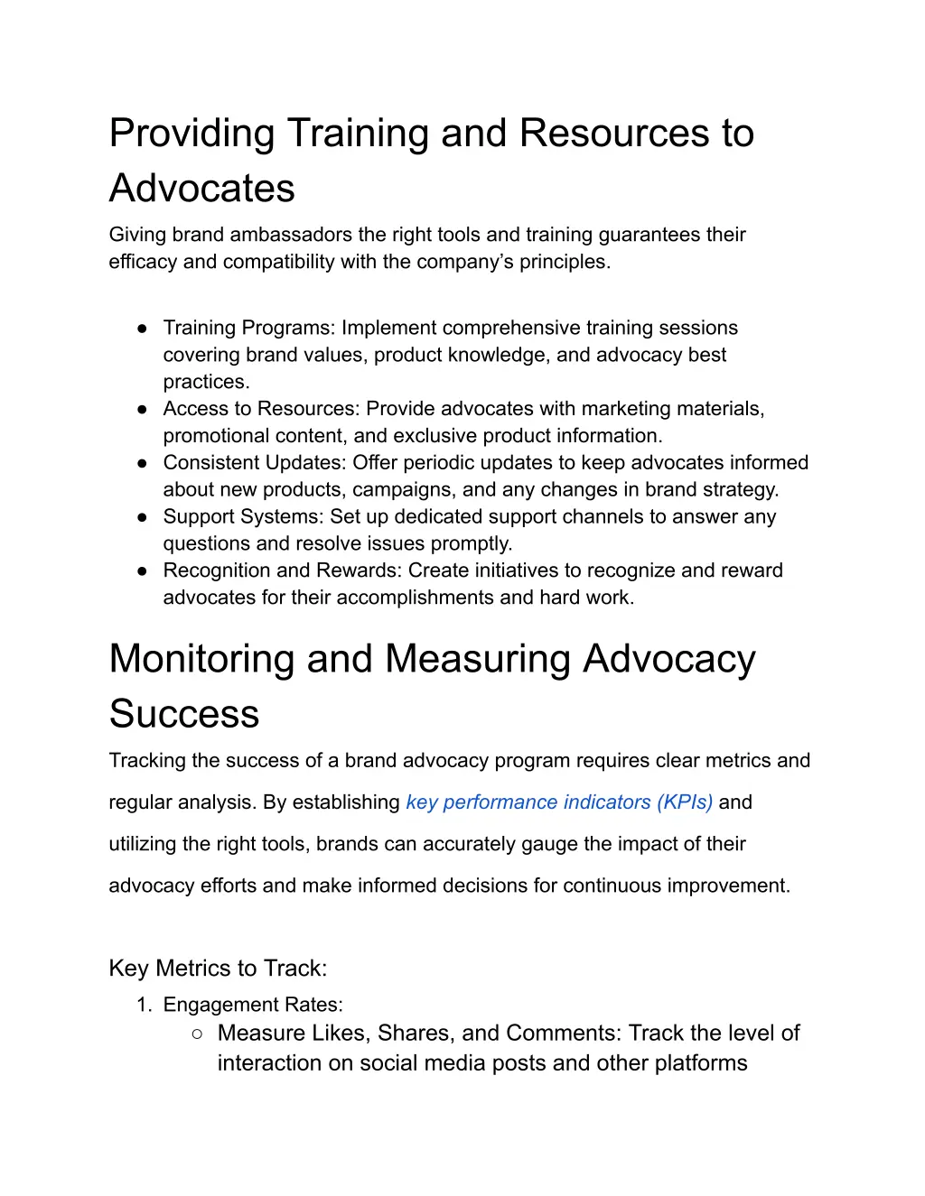 providing training and resources to advocates