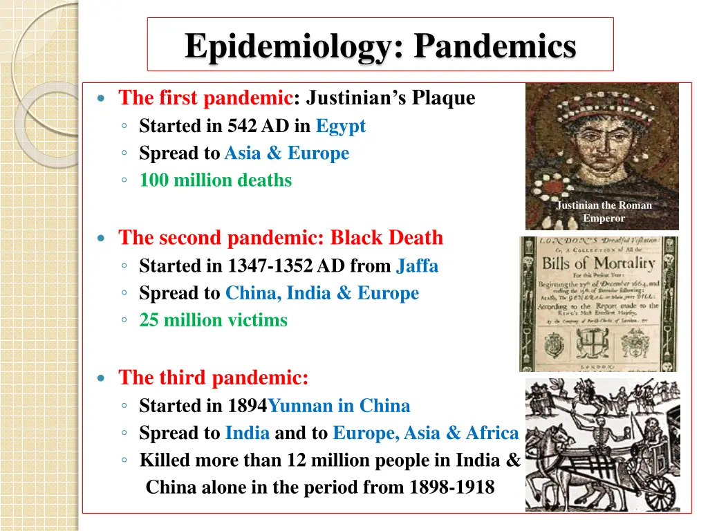 epidemiology pandemics