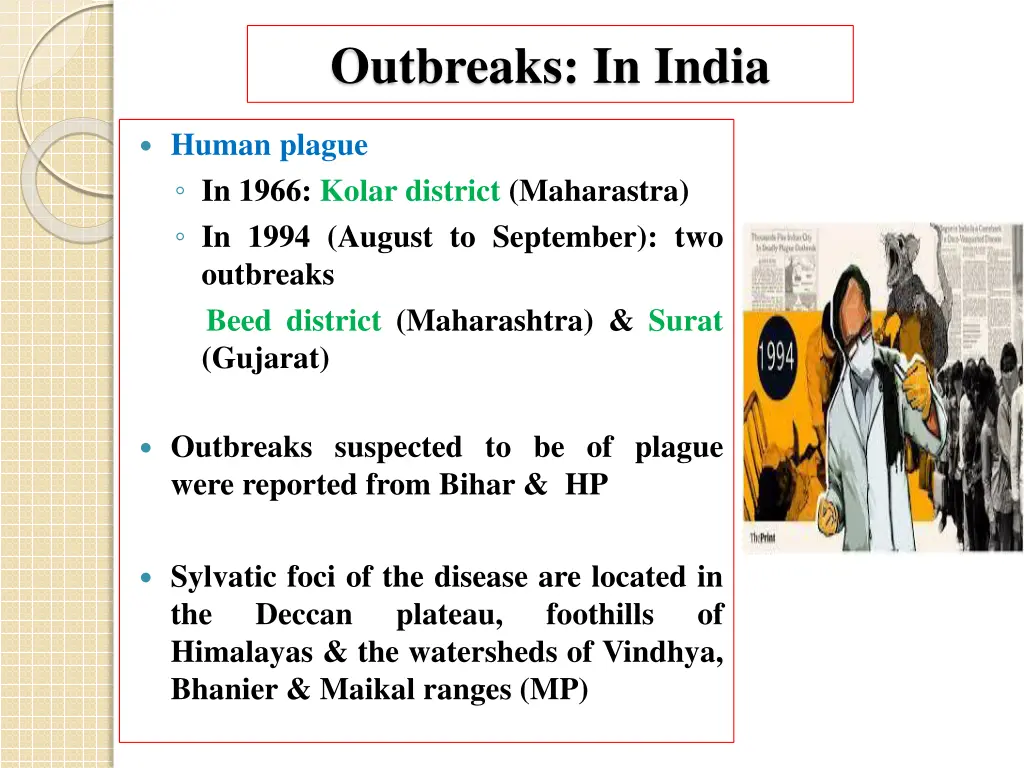 outbreaks in india