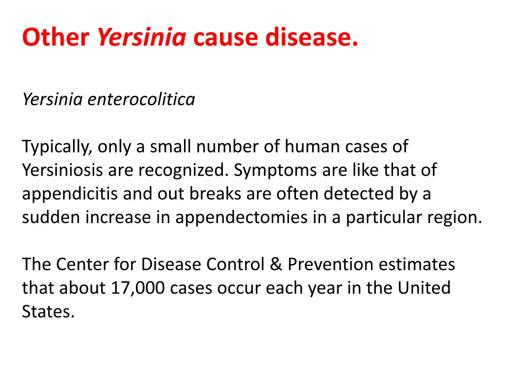 other yersinia cause disease