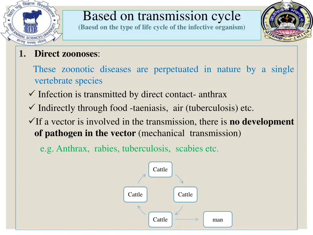 based on transmission cycle baesd on the type