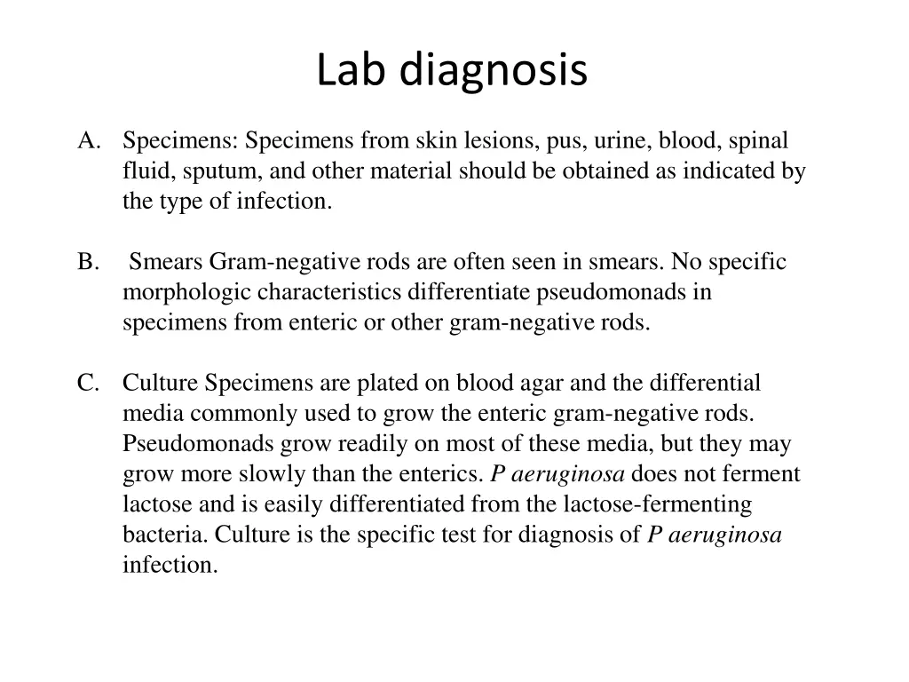 lab diagnosis