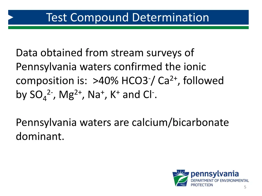 test compound determination