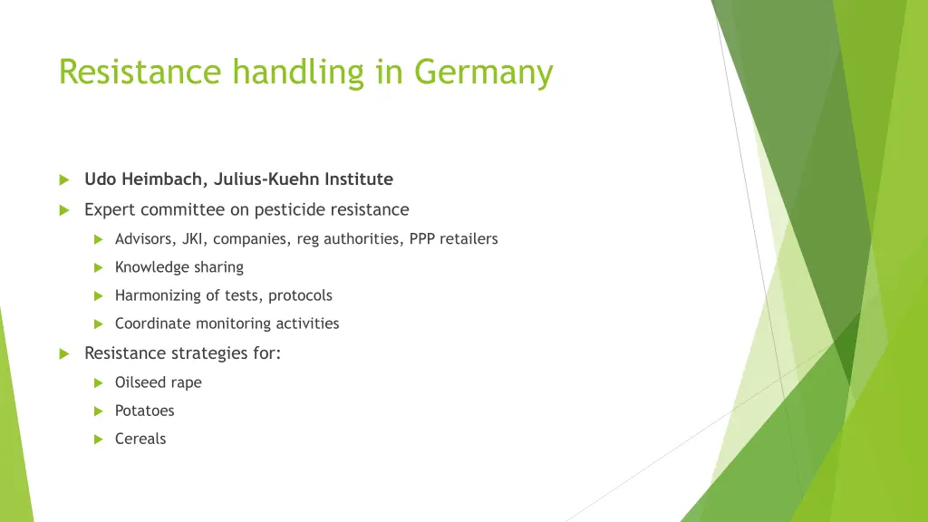 resistance handling in germany