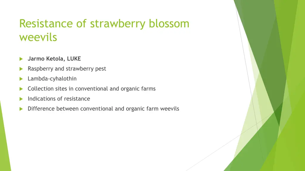 resistance of strawberry blossom weevils