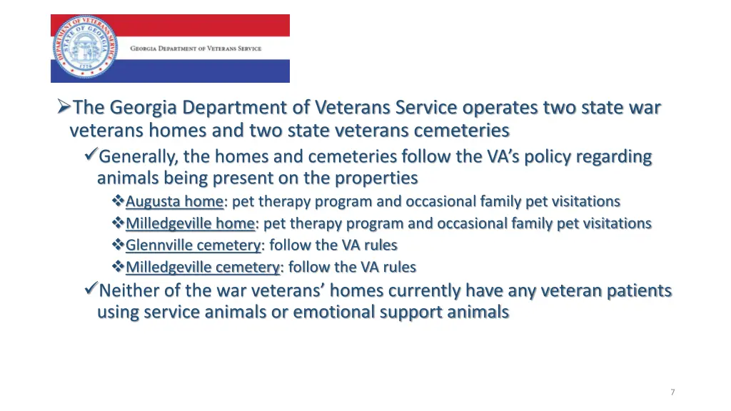 the georgia department of veterans service