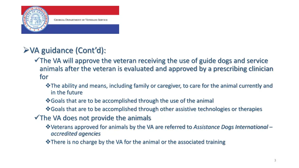 va guidance cont d the va will approve