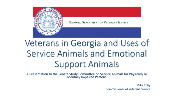 veterans in georgia and uses of service animals