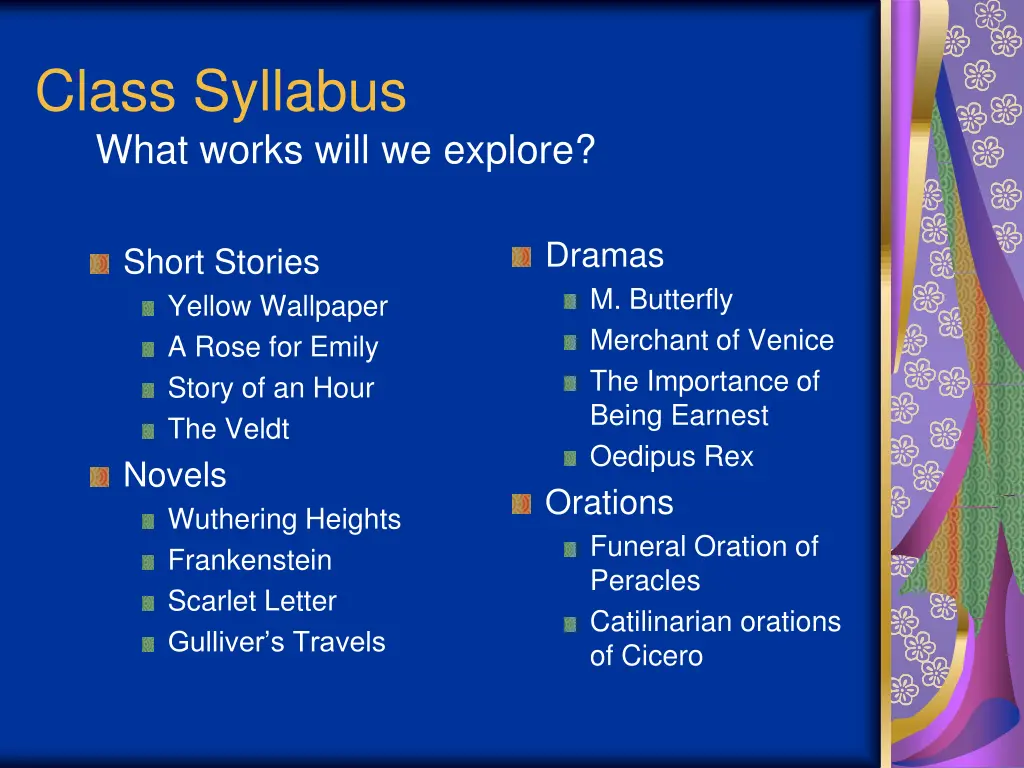 class syllabus what works will we explore