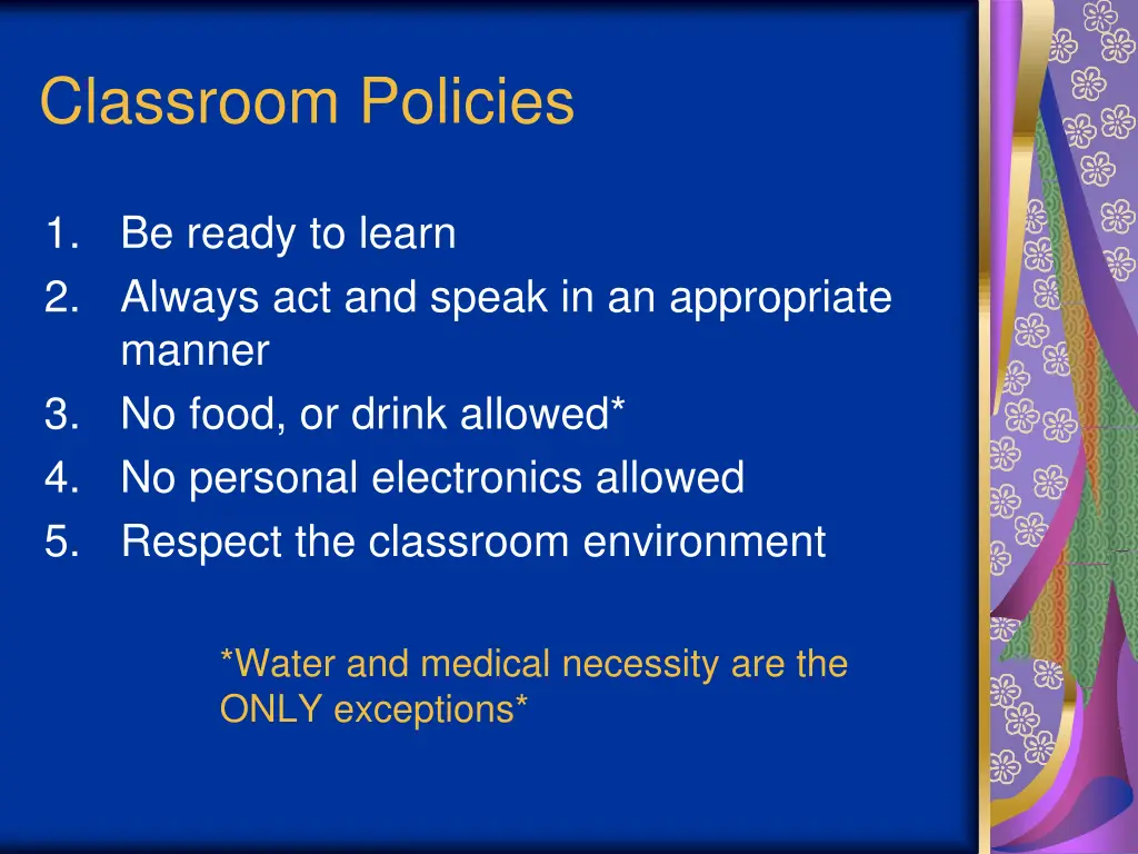 classroom policies