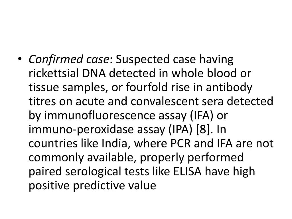 confirmed case suspected case having rickettsial