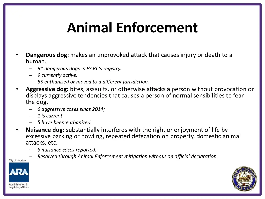 animal enforcement