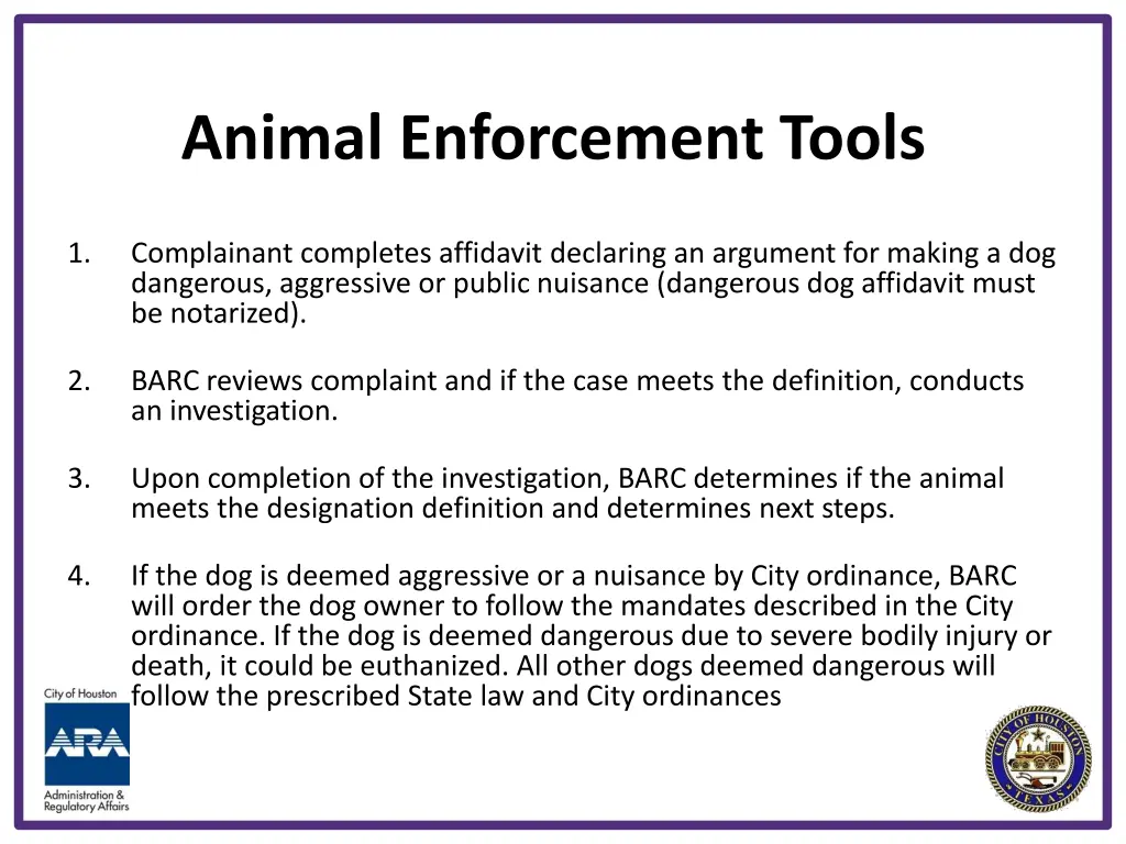 animal enforcement tools