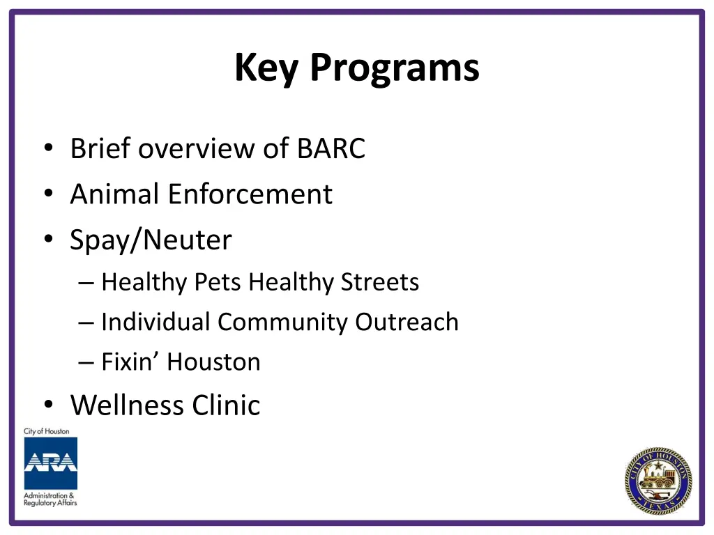 key programs