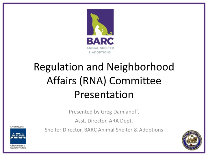 regulation and neighborhood affairs rna committee