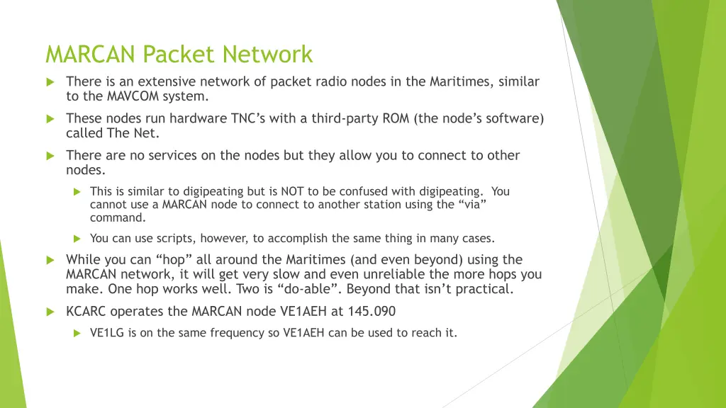 marcan packet network there is an extensive