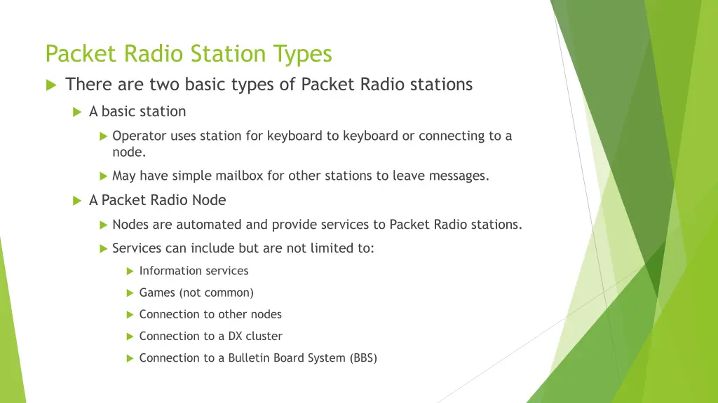 packet radio station types there are two basic