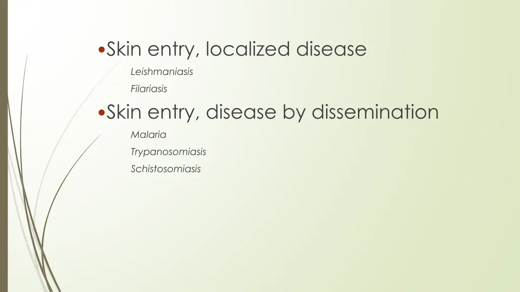 skin entry localized disease leishmaniasis