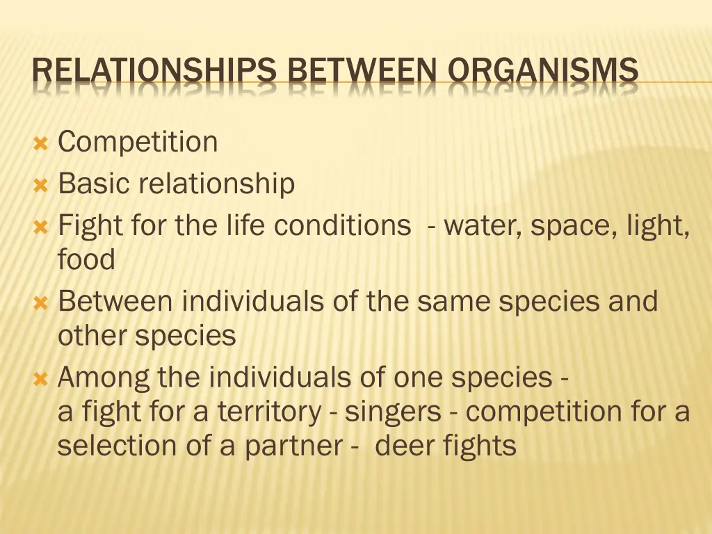 relationships between organisms 1