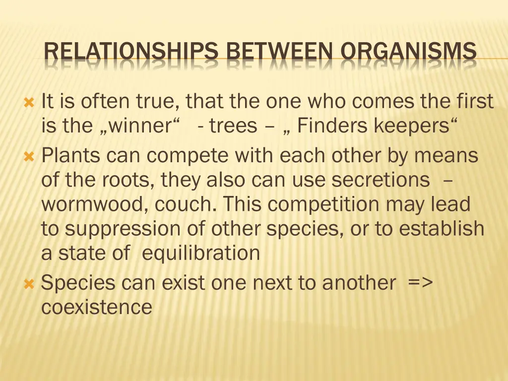 relationships between organisms 2