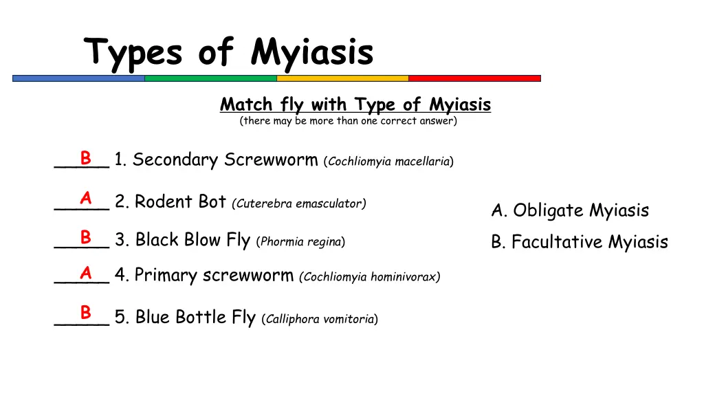 types of myiasis