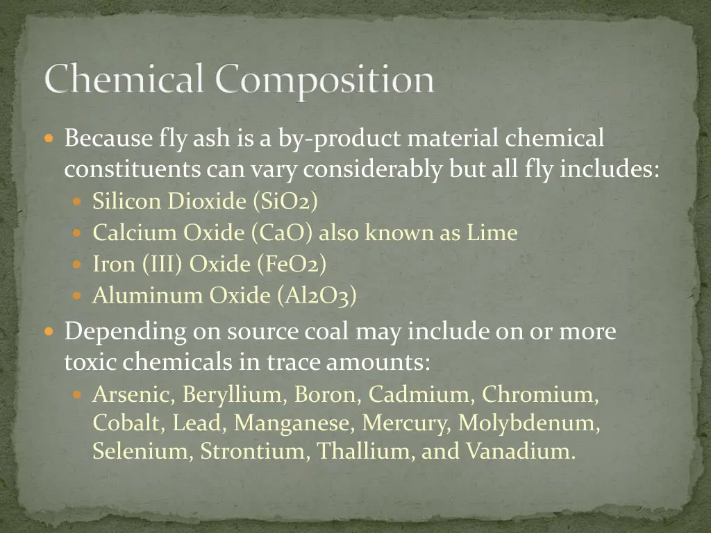 chemical composition