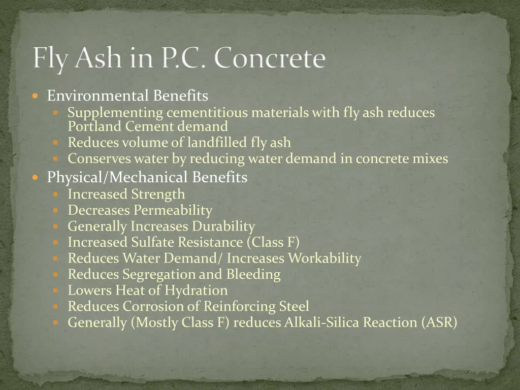 fly ash in p c concrete 1