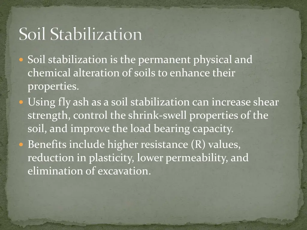 soil stabilization