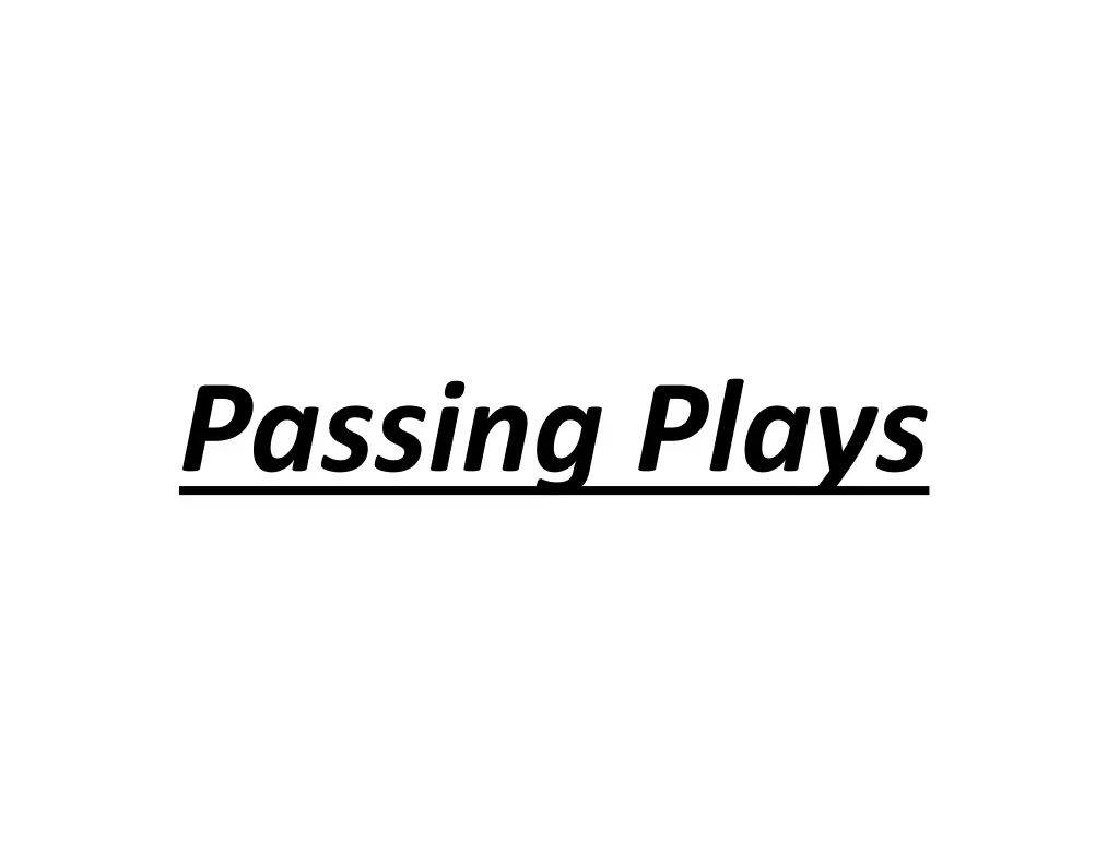 passing plays