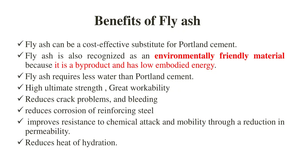 benefits of fly ash