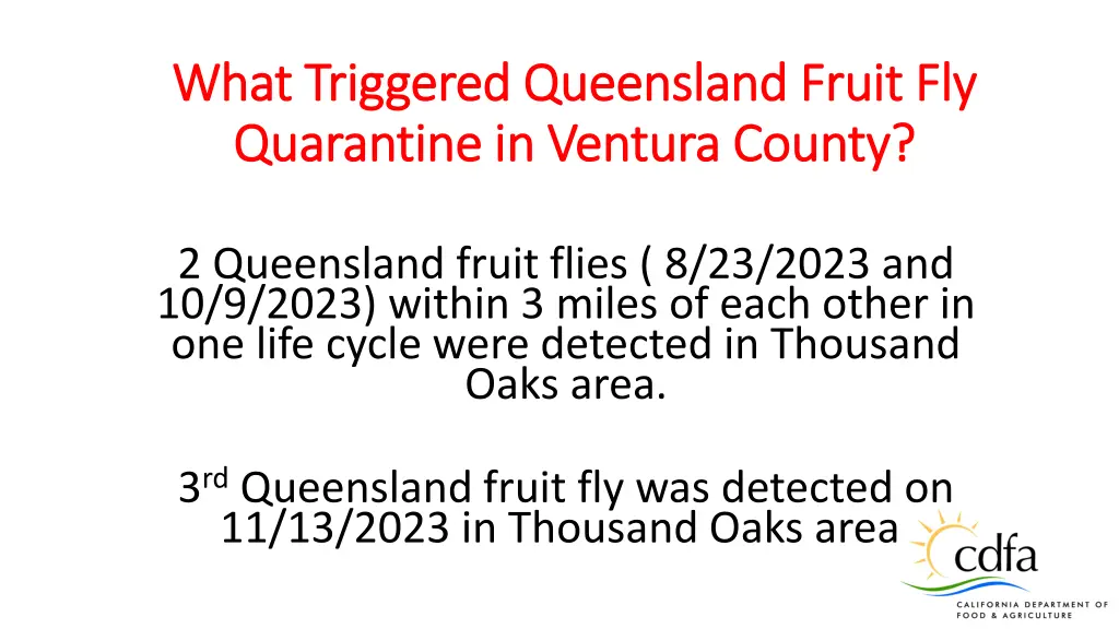 what triggered queensland fruit fly what