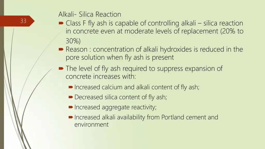 alkali silica reaction class f fly ash is capable