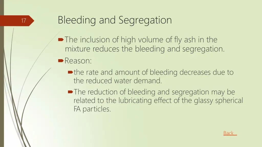 bleeding and segregation