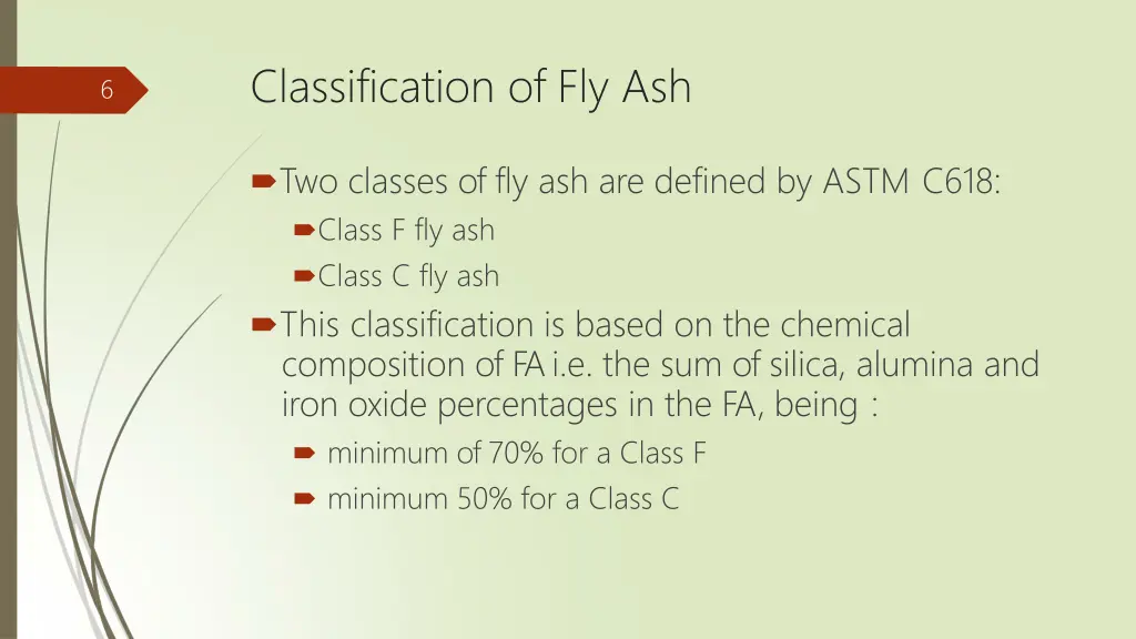 classification of fly ash