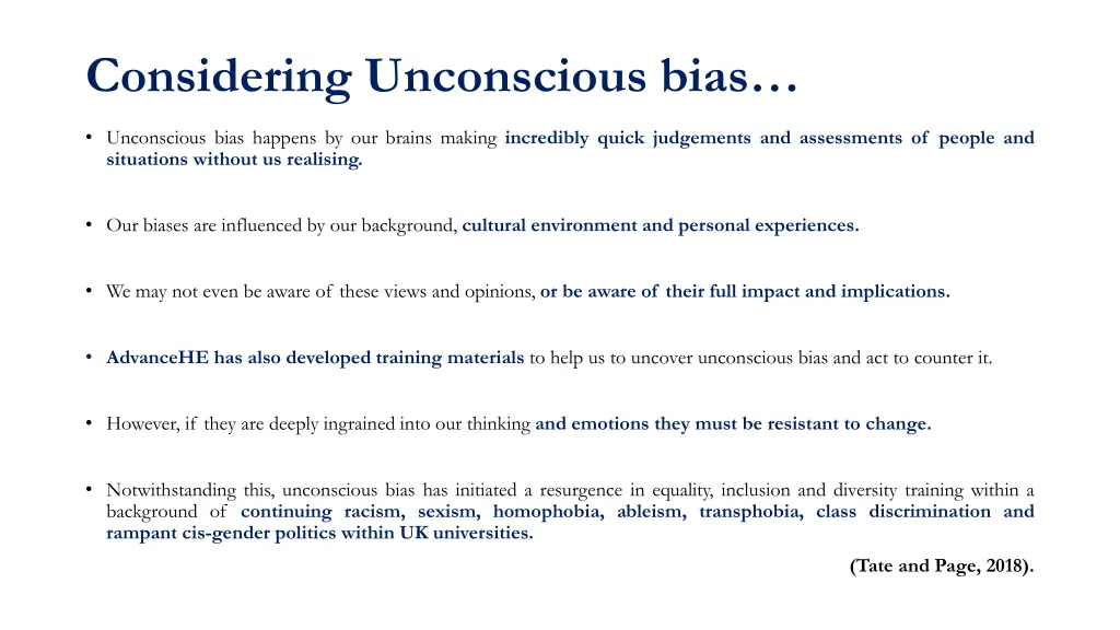 considering unconscious bias 1