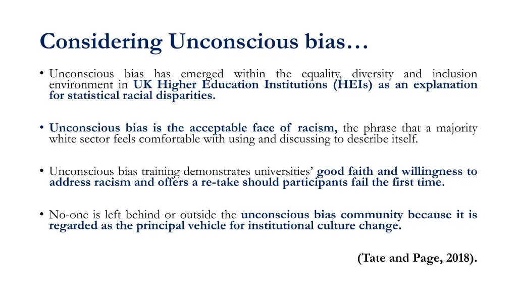 considering unconscious bias