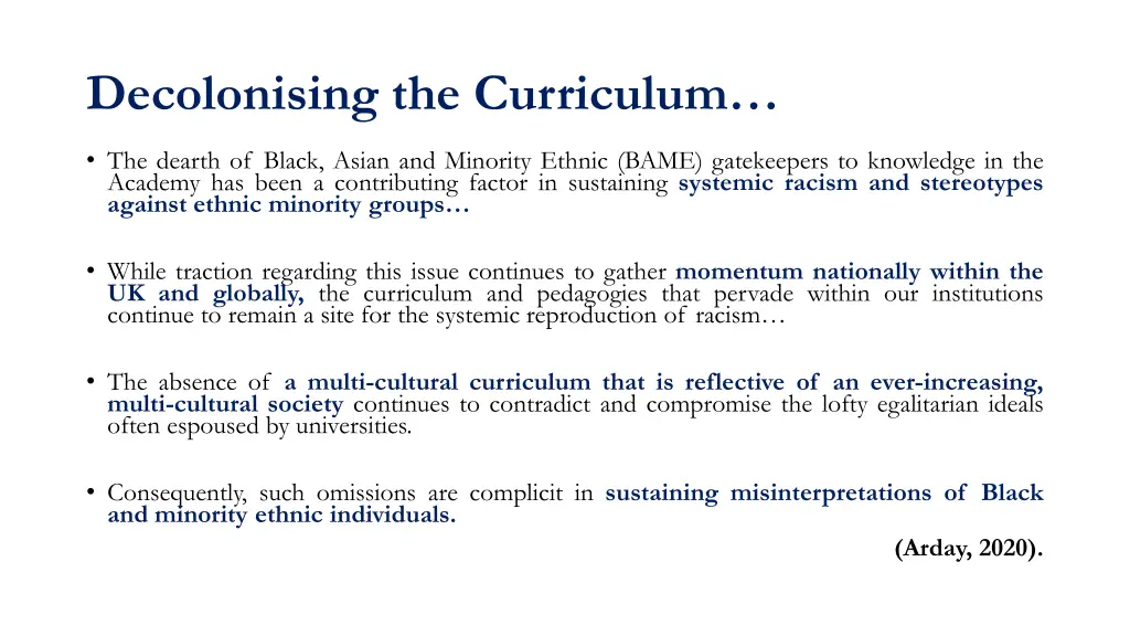 decolonising the curriculum 1