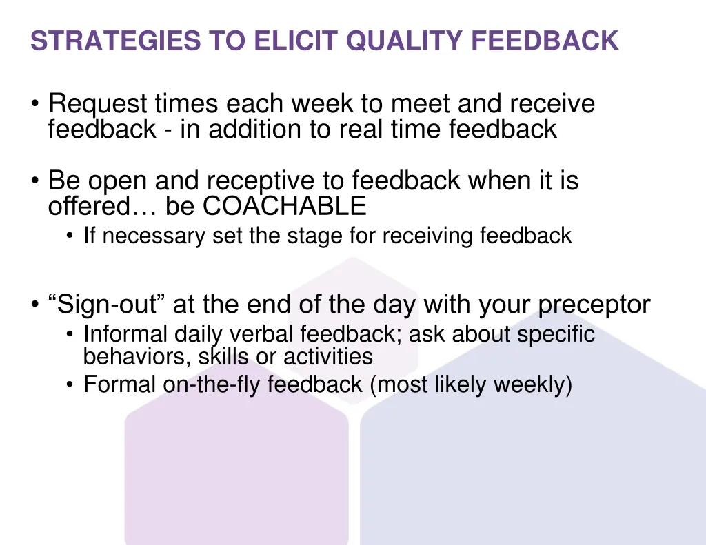 strategies to elicit quality feedback