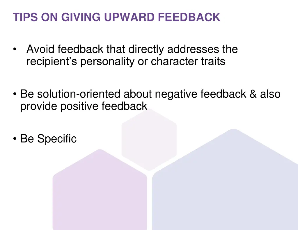 tips on giving upward feedback