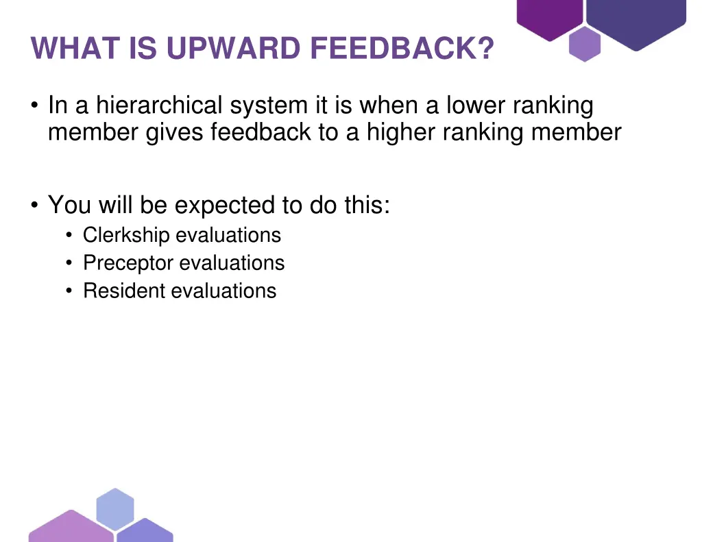 what is upward feedback