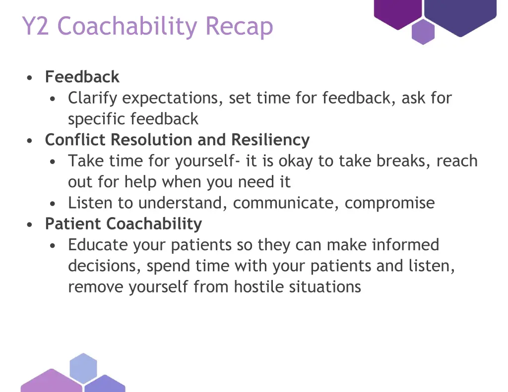 y2 coachability recap