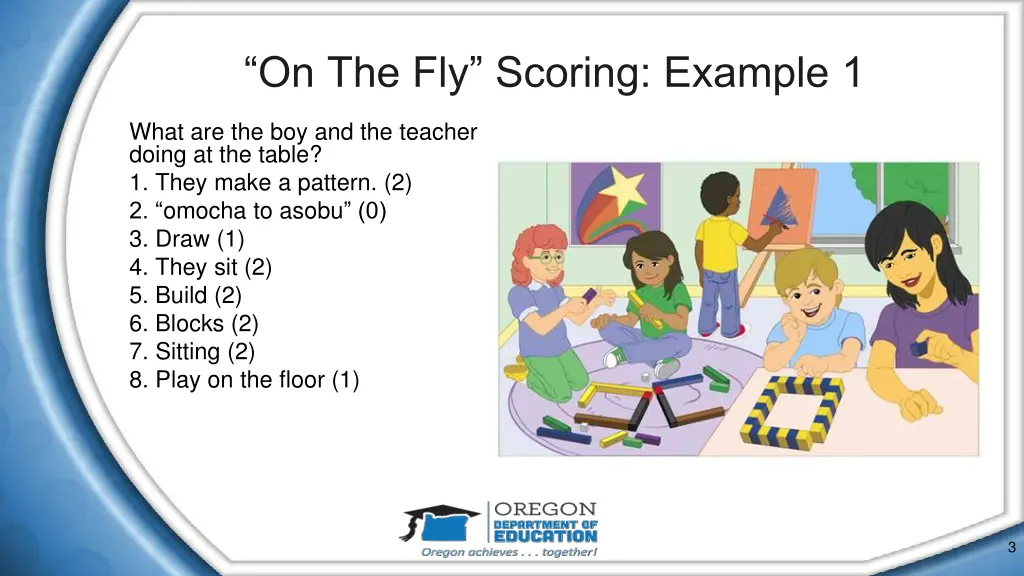 on the fly scoring example 1 1